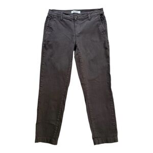 LILA RYAN Chinos Pants Size 4 Casual Cotton Straight Ankle Mocha Brown Women's